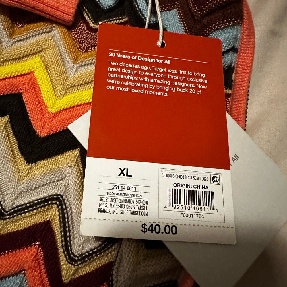 New MISSONI TARGET Long Cardigan Hoodie Sweater XL